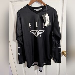 New Fly Racing Universal Jersey Black White Long Sleeve Size Large NWT
